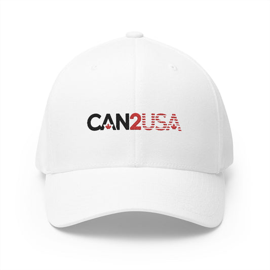 CAN2USA Embroidered Flexfit Cap - Perfect for Celebrating Canadian and American Unity